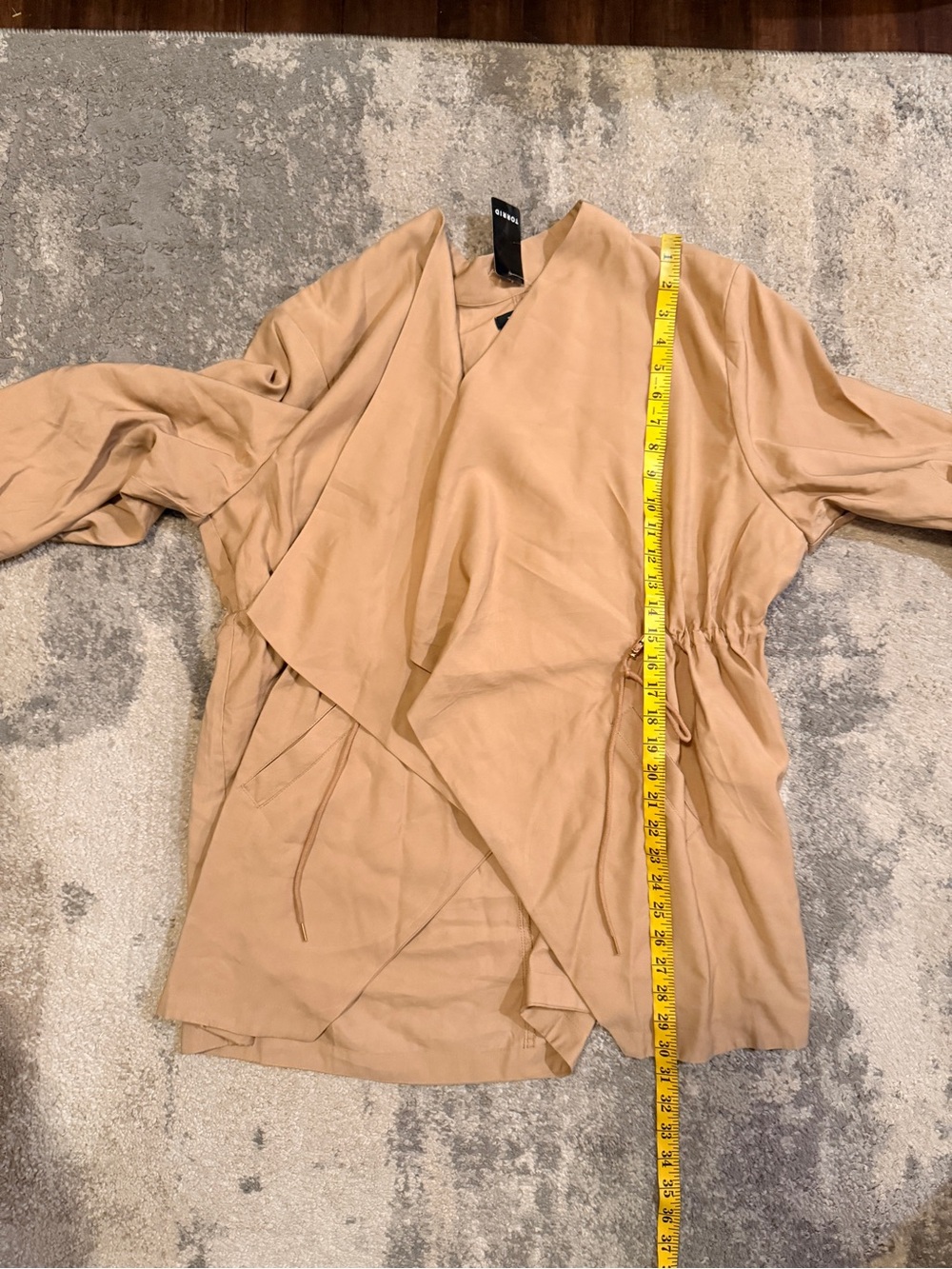 NWT Torrid Tan Drape-Front Trench Jacket - Picture 6 of 7
